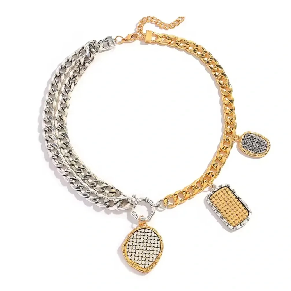New! Zara coin combination necklaces silver&gold mixcolor adjustable - Picture 10 of 14